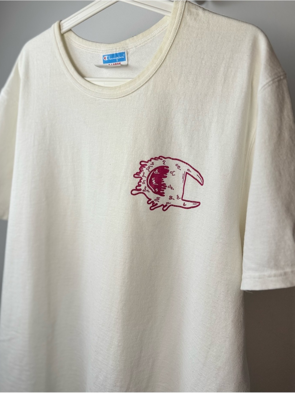 Vintage Champion Graphic Tee XL White Retro Streetwear Shirt